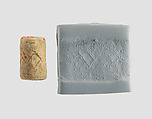 Cylinder seal with geometric design, Faience, Assyrian or Iranian