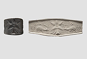 Seal ring: horned animals flanking a tree, Bronze, Iran