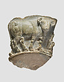 Fragment of a bowl with a frieze of bulls in relief, Steatite with chlorite