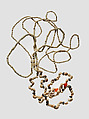 Necklace, Gypsum alabaster, carnelian, shell, bitumen, Iran
