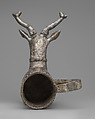 Vessel terminating in the forepart of a stag, Silver, gold inlay, Hittite