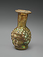 Head-shaped flask, Glass, Roman