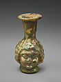 Head-shaped flask, Glass, Roman