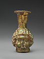 Head-shaped flask, Glass, Roman