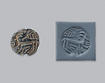 Stamp seal and modern impression: horned animal and bird, Steatite or chlorite