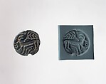 Stamp seal and modern impression: horned animal and bird, Steatite or chlorite