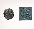 Stamp seal and modern impression: quadruped, Chlorite, black