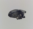 Reclining calf: lid attachment, Ivory, Assyrian