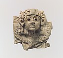 Openwork furniture plaque with head of a sphinx, Ivory, Assyrian