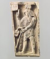 Furniture plaque carved in relief with a falcon-headed figure, Ivory, Assyrian