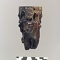 Fan or fly-whisk handle in the form of four female figures, Ivory, gold leaf, Assyrian