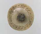 Decorative boss, Shell, silver, bitumen (?), Assyrian