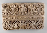 Wall decoration with vegetal and geometric design, Stucco, Sasanian