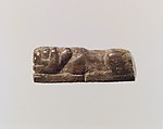 Figure of crouching lion, Ivory, Iran