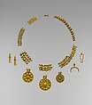 Necklace pendants and beads, Gold, Babylonian