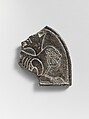 Plaque with the figure of a lion, Limestone, black, Achaemenid