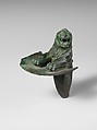 Foundation peg in the form of the forepart of a lion, Copper alloy, Hurrian