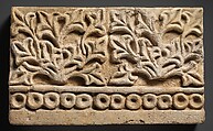 Wall decoration with vegetal design, Stucco, Sasanian