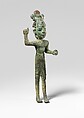 Smiting god, wearing an Egyptian atef crown, Bronze, Canaanite