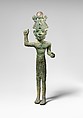 Smiting god, wearing an Egyptian atef crown, Bronze, Canaanite