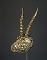Rhyton in the form of a Saiga antelope head, Silver-gilt, Sasanian