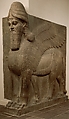 Human-headed winged lion (lamassu), Gypsum alabaster, Assyrian