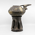 Spouted jar and stand, Ceramic, Iran