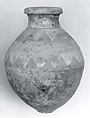 Jar with geometric decoration, Glazed ceramic, Babylonian