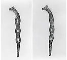 Horse bit cheekpieces in form of a horse's head, Bronze, Iran