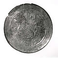 Plate with modern decoration of a mythical griffin bird, known as a senmurv, Bronze with high tin content