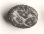 Half-almond seal, Steatite, green black