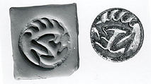 Hemispheroid seal with radiating lines on back, Chlorite, black