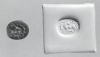 Stamp seal (scaraboid) with animal husbandry scene
, Black Limestone, Syro-Levantine