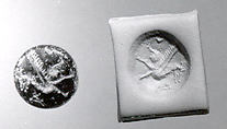 Stamp-cylinder seal (with loop handle) with monsters
, Chrysotite, Urartian