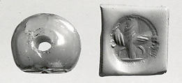 Stamp seal, Chalcedony, brown, Sasanian