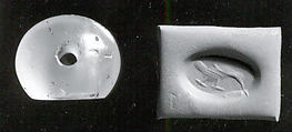 Stamp seal, Chalcedony, translucent, Sasanian