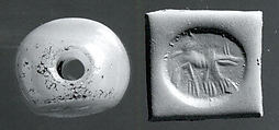 Stamp seal, Chalcedony, yellow, Sasanian
