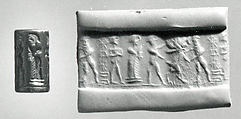 Cylinder seal, Hematite (?), Babylonian