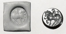 Stamp seal, Plasma (transulcent quartz), Sasanian