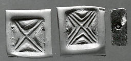 Rectangular plaque seal, engraved on two faces, Chlorite or steatite, black