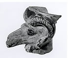 Fragment of a rhyton in the shape of a ram's head, Ceramic