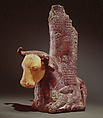 Part of a throne with deity on a bull, Bronze, plastic restoration, Urartian