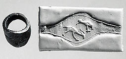 Seal ring: bird above a horned animal, Bronze, Iran