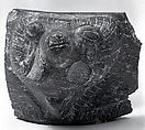Bowl fragment with the head of a ram, Bitumen compound, Elamite