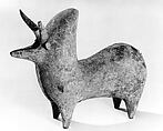 Spouted vessel in the form of a zebu, Ceramic, Iran
