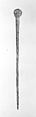 Pin terminating in a male head, Silver, Parthian or Kushan