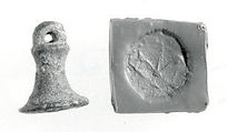 Stamp seal (bell-shaped with loop handle) with animal
, Copper/bronze alloy, Urartian