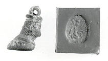 Stamp seal (hoof with loop handle) with divine being
, Copper/bronze alloy, Urartian