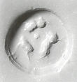 Drilled hemispheroid seal, Marble, pink cream color