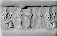 Cylinder seal, Chlorite, Akkadian or Neo-Sumerian